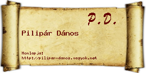 Pilipár Dános névjegykártya